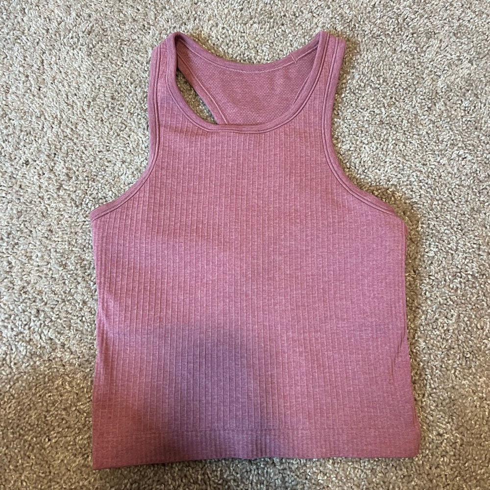 Purple Lululemon Ebb to Street Crop